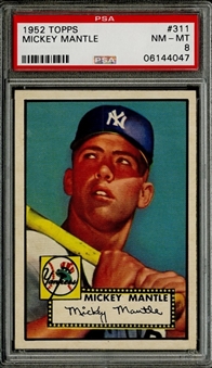 1952 Topps #311 Mickey Mantle - PSA NM-MT 8